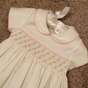 NWT Sz 12 month Edgehill Collection White smocked dress with bloomers